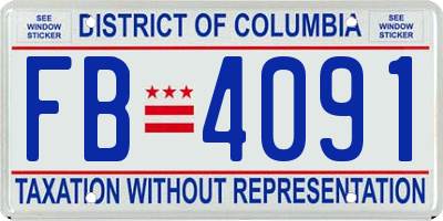 DC license plate FB4091