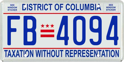 DC license plate FB4094