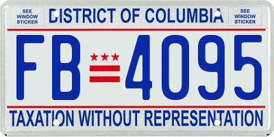 DC license plate FB4095