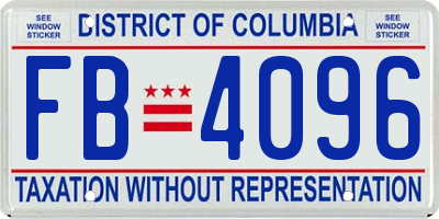 DC license plate FB4096