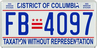 DC license plate FB4097