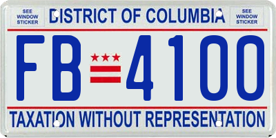 DC license plate FB4100