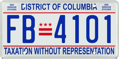 DC license plate FB4101