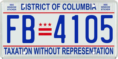 DC license plate FB4105