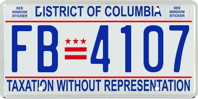 DC license plate FB4107