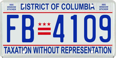 DC license plate FB4109