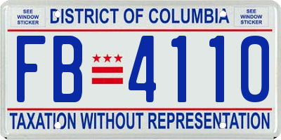 DC license plate FB4110