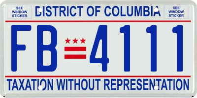 DC license plate FB4111