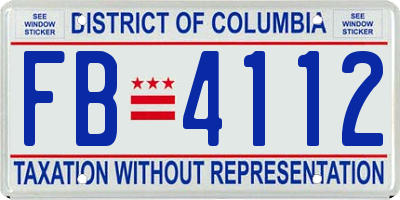 DC license plate FB4112