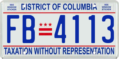 DC license plate FB4113