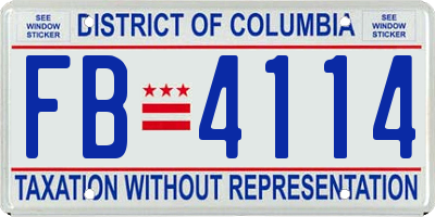 DC license plate FB4114