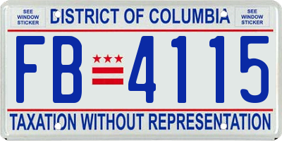 DC license plate FB4115