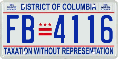 DC license plate FB4116