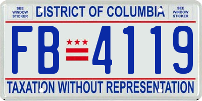 DC license plate FB4119