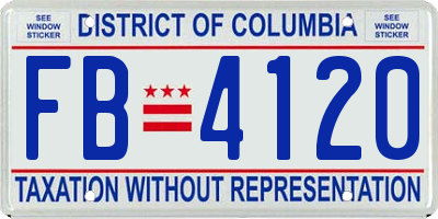 DC license plate FB4120