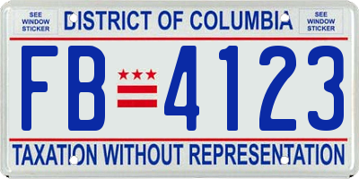 DC license plate FB4123