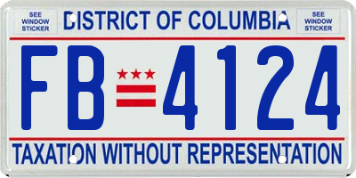 DC license plate FB4124