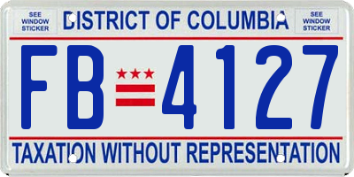 DC license plate FB4127