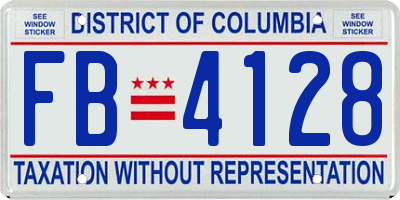 DC license plate FB4128