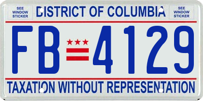 DC license plate FB4129