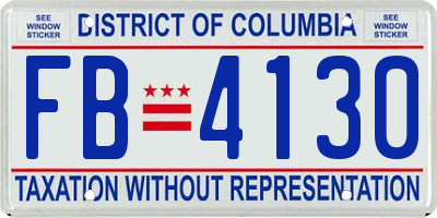 DC license plate FB4130