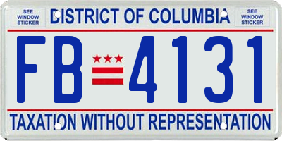 DC license plate FB4131