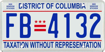 DC license plate FB4132