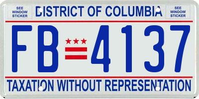 DC license plate FB4137