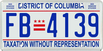 DC license plate FB4139