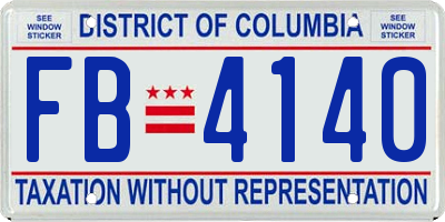 DC license plate FB4140