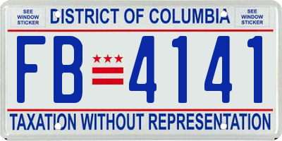 DC license plate FB4141