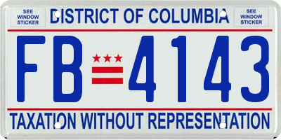 DC license plate FB4143