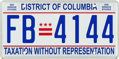 DC license plate FB4144