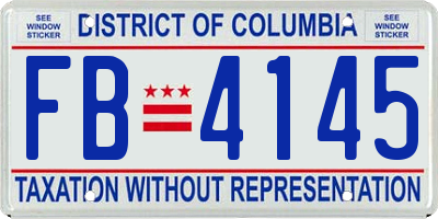 DC license plate FB4145