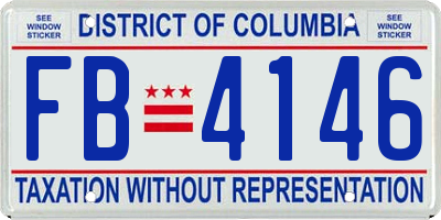 DC license plate FB4146