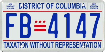 DC license plate FB4147