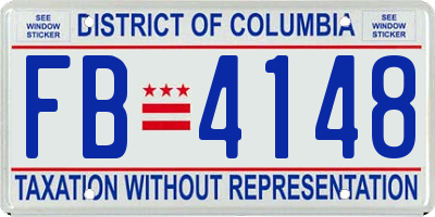 DC license plate FB4148