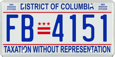 DC license plate FB4151