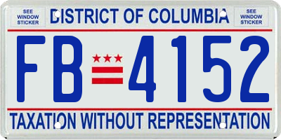 DC license plate FB4152