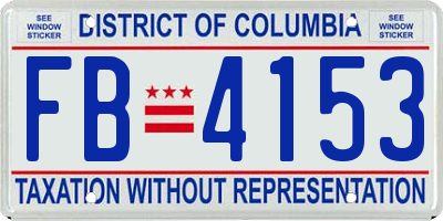 DC license plate FB4153