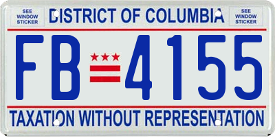 DC license plate FB4155