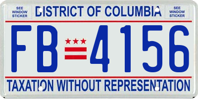 DC license plate FB4156