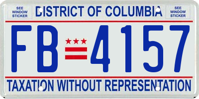 DC license plate FB4157