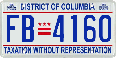 DC license plate FB4160