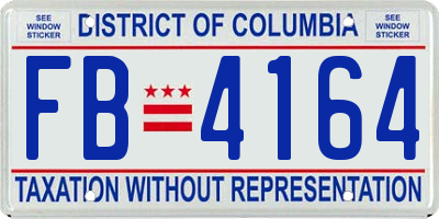 DC license plate FB4164