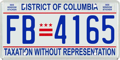 DC license plate FB4165