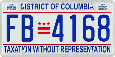 DC license plate FB4168