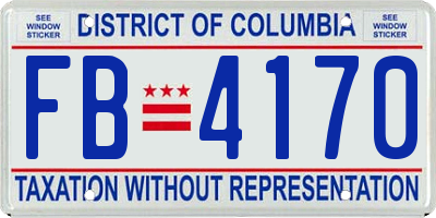 DC license plate FB4170