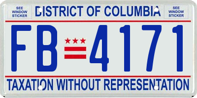 DC license plate FB4171