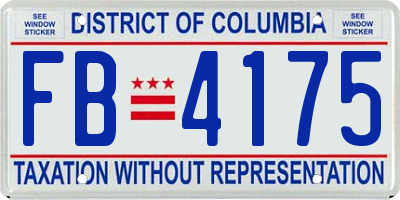 DC license plate FB4175